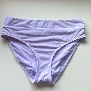 light purple slightly high rise bikini bottoms